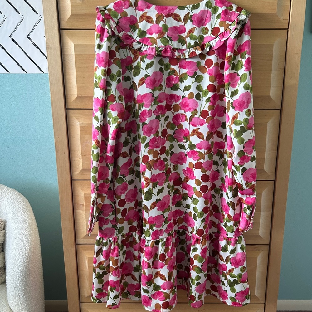 Who What Wear Floral Long Sleeve Mini Dress with Ruffle Collar - Picture 9 of 13
